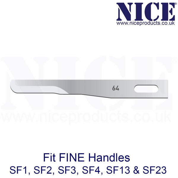 25 x NICE FINE 64 Sterile Stainless Steel Chisel Blades FS64 for Plastic & Reconstructive Surgery