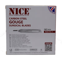 50 x NICE No.3 Gouge Sterile Carbon Steel Blades GCS3 for Manicure and Pedicure