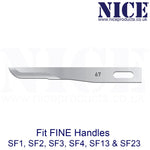 25 x NICE FINE 67 Sterile Stainless Steel Chisel Blades FS67 for Plastic & Reconstructive Surgery