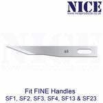 25 x NICE FINE 65 Sterile Stainless Steel Chisel Blades FS65 for Plastic & Reconstructive Surgery