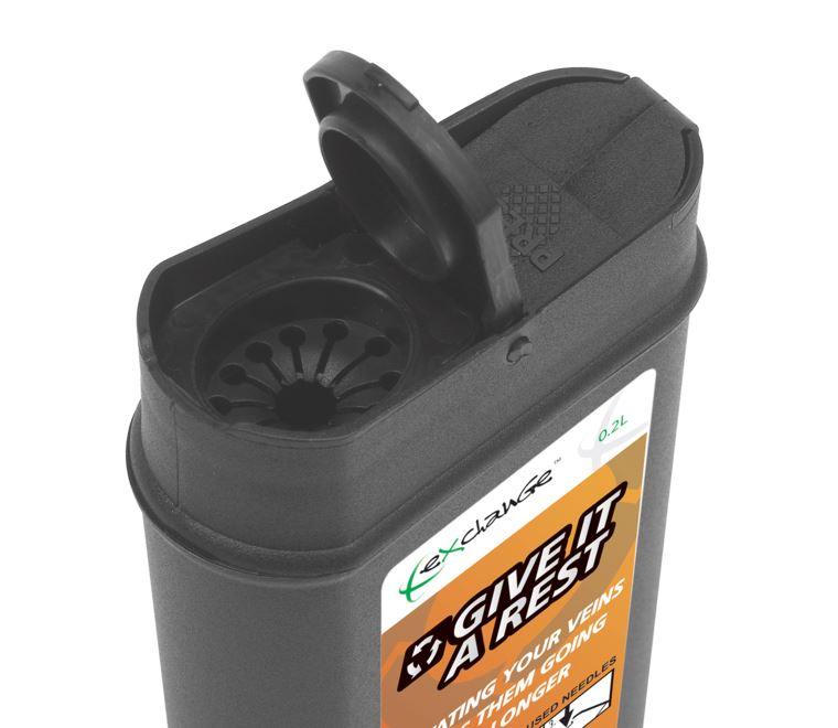 0.2 Litre Black Sharps Container (Pack of 2) HandyProducts.co.uk