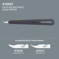 Slice 10597 Auto-Retractable Seam Ripper Black