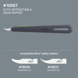 Slice 10597 Auto-Retractable Seam Ripper Black
