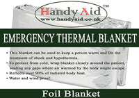 Handy Aid Emergency Thermal Foil Blanket (Pack of 100)