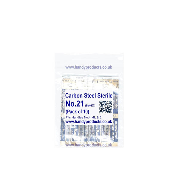 Swann Morton No 21 Sterile Carbon Steel Blades 0207 (Pack of 10)