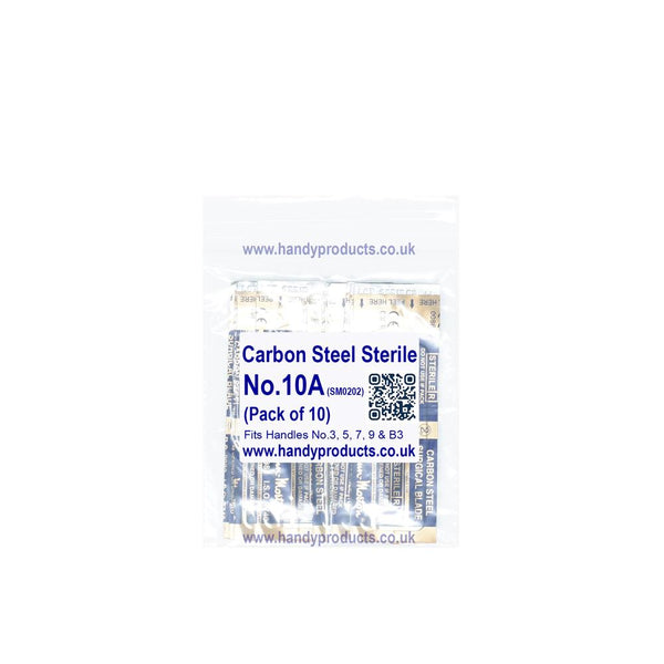 Swann Morton No 10A Sterile Carbon Steel Blades 0202 (Pack of 10)
