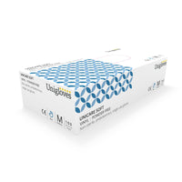 100 Vinyl Blue Powder Free Non Sterile Disposable Examination Gloves (Extra Large) GS0085-A