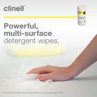 1 x Clinell Detergent Wipes Tub of 110 Wipes - CDT110