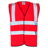 Hi Vis Velcro Vest Red High Viz Visibility Safety Work EN 20471 - S (Single Pack) - www.handyproducts.co.uk