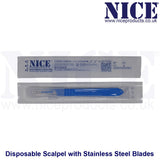 1 x NICE No.14 Sterile Disposable Scalpels with Handle and No.14 Stainless Steel Blades DSS14 - Individually Sealed, Graduated Measure Handle, Ideal for Precision Tasks, Crafts, and General Use