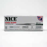 25 x NICE FINE 61S Sterile Stainless Steel Chisel Blades FS61S for Podiatry and Chiropody - HandyProducts.co.uk