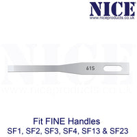 25 x NICE FINE 61S Sterile Stainless Steel Chisel Blades FS61S for Podiatry and Chiropody - HandyProducts.co.uk