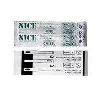 25 x NICE FINE 62 Sterile Stainless Steel Chisel Blades FS62 for Podiatry and Chiropody - HandyProducts.co.uk