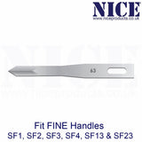25 x NICE FINE 63 Sterile Stainless Steel Chisel Blades FS63 for Plastic & Reconstructive Surgery - HandyProducts.co.uk