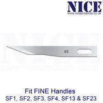 25 x NICE FINE 65 Sterile Stainless Steel Chisel Blades FS65 for Plastic & Reconstructive Surgery - HandyProducts.co.uk