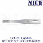 25 x NICE FINE 69 Sterile Stainless Steel Chisel Blades FS69 for Plastic & Reconstructive Surgery - HandyProducts.co.uk