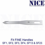 25 x NICE FINE 91 Sterile Stainless Steel Chisel Blades With Four Sided Spear Point Tip For Hair Transplant Surgery FS91 - HandyProducts.co.uk