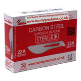 Swann Morton No 22A Sterile Carbon Steel Blades 0209 (Pack of 100)