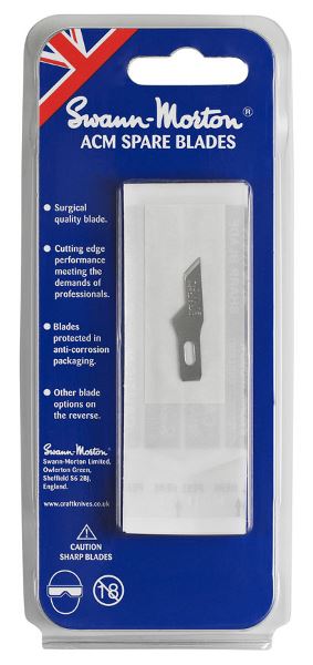 Swann Morton No 16 ACM Spare Blades Retail Pack of 5 Blades 9136 (Single Pack) to fit ACM No 1 Handle