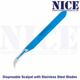 1 x NICE No.12 Sterile Disposable Scalpels with Handle and No.12 Stainless Steel Blades DSS12 - Individually Sealed, Graduated Measure Handle, Ideal for Precision Tasks, Crafts, and General Use