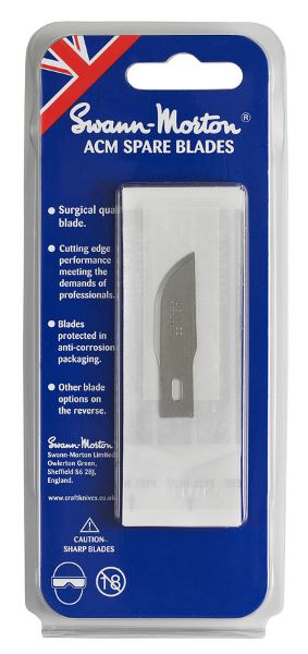 Swann Morton No 22 ACM Spare Blades Retail Pack of 5 Blades 9142 (Single Pack) to fit ACM No 2 and 5 Handles