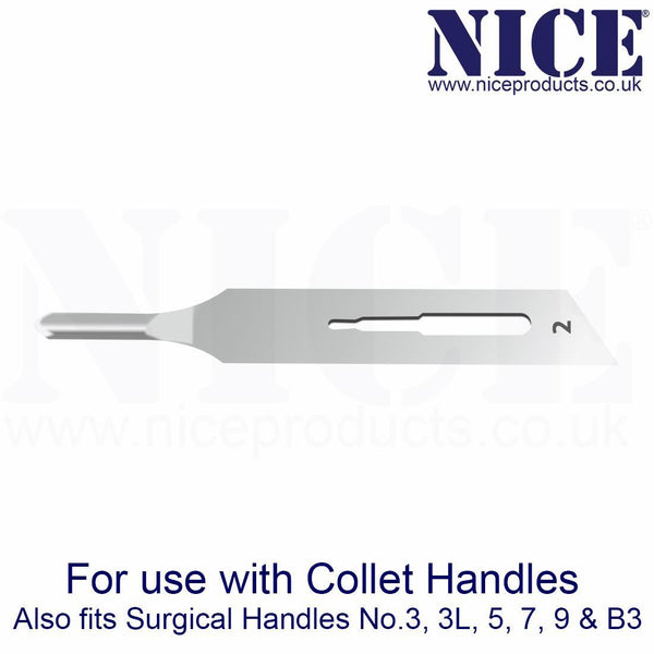 50 x NICE No.2 Gouge Sterile Carbon Steel Blades GCS2 for Manicure and Pedicure - HandyProducts.co.uk