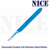 10 x NICE No.10 Sterile Disposable Scalpels with Handle and No.10 Stainless Steel Blades DSS10 - Individually Sealed, Graduated Measure Handle, Pack of 10, Ideal for Precision Tasks, Crafts, and General Use