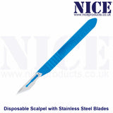1 x NICE No.10A Sterile Disposable Scalpels with Handle and No.10A Stainless Steel Blades DSS10A - Individually Sealed, Graduated Measure Handle, Ideal for Precision Tasks, Crafts, and General Use