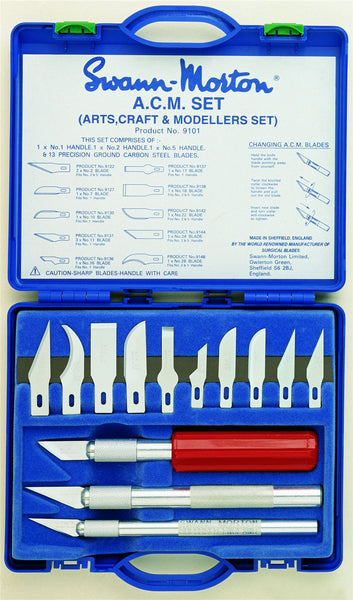 Swann Morton ACM Tool Set With 3 Handles and 13 Blades 9101 (Single Pack)