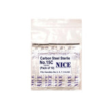 10 x NICE No.15C Sterile Carbon Steel CS15C