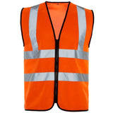 Hi Vis Zipped Vest Orange High Viz Visibility Safety Work EN 20471 - 4XL (Single Pack) - www.handyproducts.co.uk