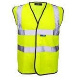 Hi Vis Velcro Vest Yellow High Viz Visibility Safety Work EN 20471 - M (Single Pack)