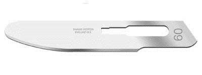 Swann Morton Bull Nose PM60 Non Sterile Carbon Steel Blades 2561 (Pack of 10)