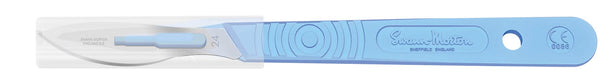Swann Morton No 24 Sterile Disposable Scalpels With Guard 6611 (Pack of 10)