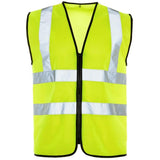 Hi Vis Zipped Vest Yellow High Viz Visibility Safety Work EN 20471 - L (Single Pack) - www.handyproducts.co.uk