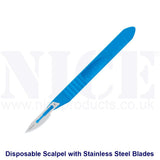 10 x NICE No.24 Sterile Disposable Scalpels with Handle and No.24 Stainless Steel Blades DSS24 - Individually Sealed, Graduated Measure Handle, Pack of 10, Ideal for Precision Tasks, Crafts, and General Use