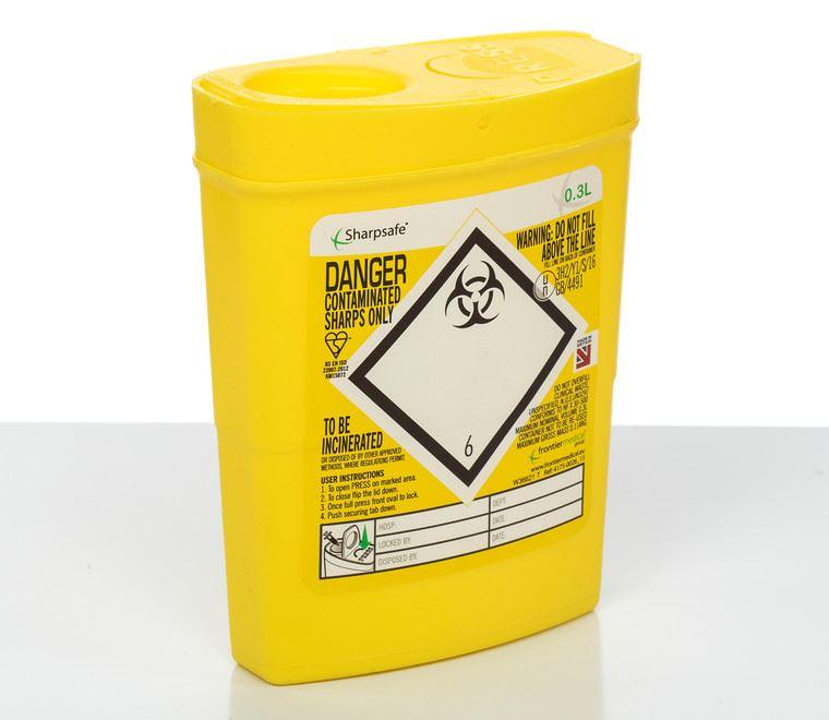 0.3 Litre Yellow Sharps Container (Pack of 2) – HandyProducts.co.uk