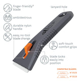 Slice 10591 Manual Utility Scraper With Safety Blade Black/Orange