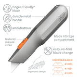 Slice 10490 Manual Metal-Handle Utility Knife Grey/Orange