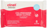 1 x Clinell 2% Chlorhexidine Wash Cloths Pack of 8 - CHGWC8 - HandyProducts.co.uk