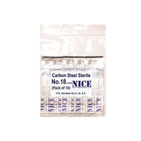 10 x NICE No.18 Sterile Carbon Steel CS18 - HandyProducts.co.uk