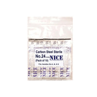 10 x NICE No.24 Sterile Carbon Steel CS24 - HandyProducts.co.uk
