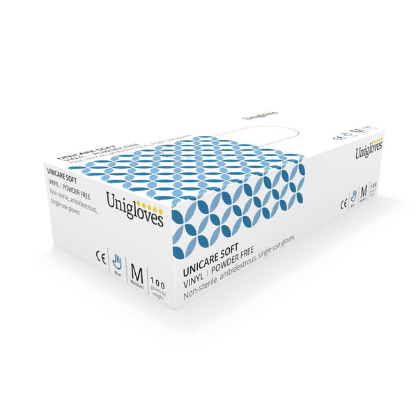 1000 Vinyl Blue Powder Free Non Sterile Disposable Examination Gloves (Large) GS0084-A - HandyProducts.co.uk