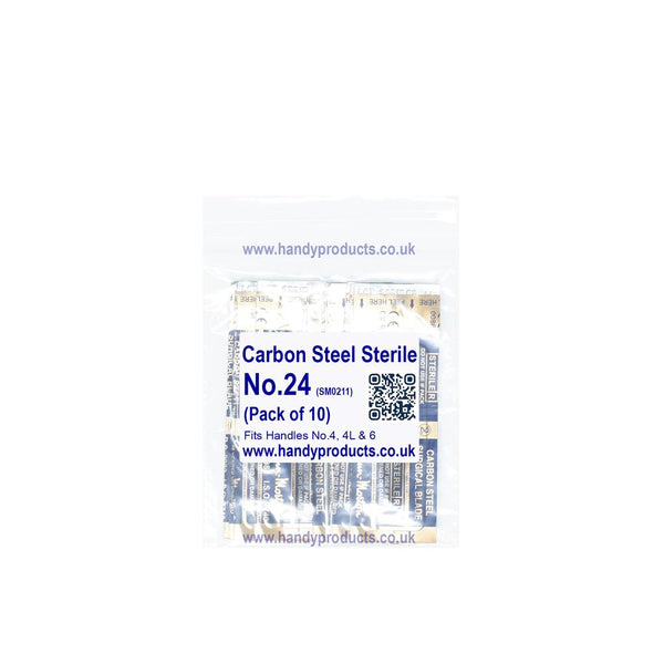 Swann Morton No 24 Sterile Carbon Steel Blades 0211 (Pack of 10)