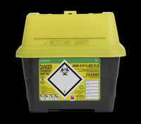 2 Litre Yellow Sharps Container (Pack of 2) - HandyProducts.co.uk