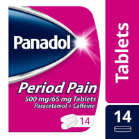 Panadol Period Pain Paracetamol Caffeine Tablets (14 Tablets)