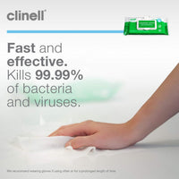 1 x Clinell Universal Wipes Clip Pack of 50 Wipes - CWCP50