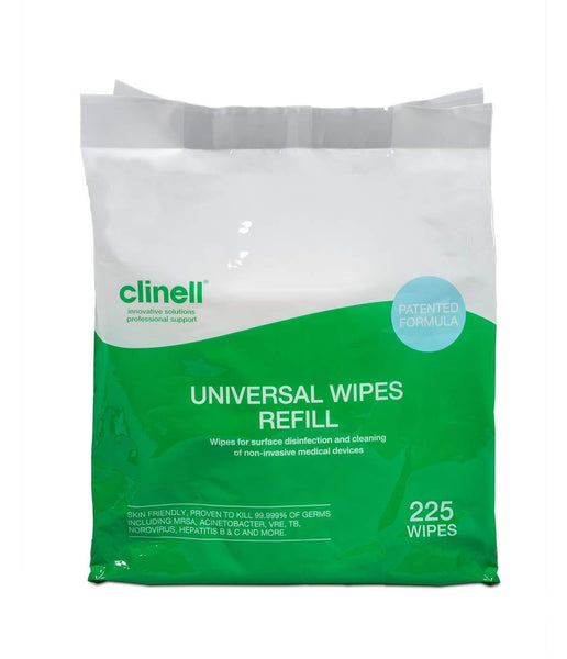 1 x Clinell Universal Wipes Bucket Refill of 225 Wipes - CWBUC225R