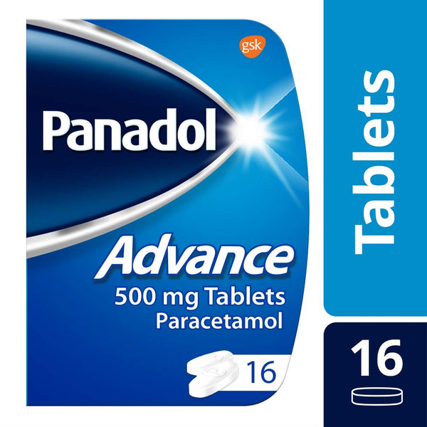 Panadol Paracetamol Tablets Pain Relief Advance, 31.2 g, (16 Tablets)