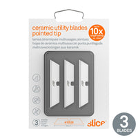 Slice 10528 Replacement Safety Blades for Utilitty Knife with Pointed Tip White Pack of 3 Blades